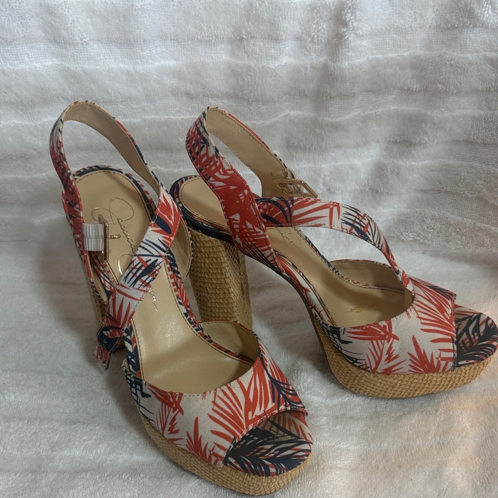 Jessica Simpson Tropical Print Women’s Wedge Sandals
